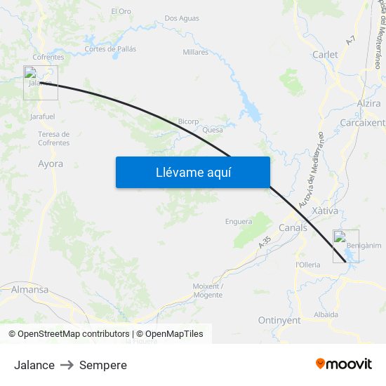 Jalance to Sempere map