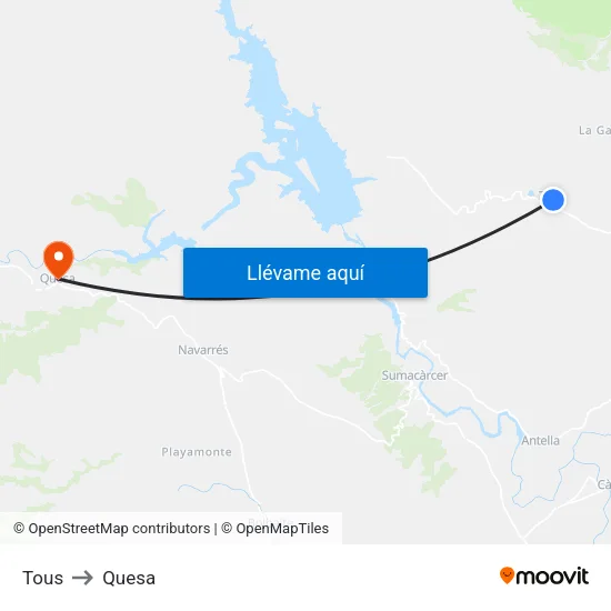 Tous to Quesa map