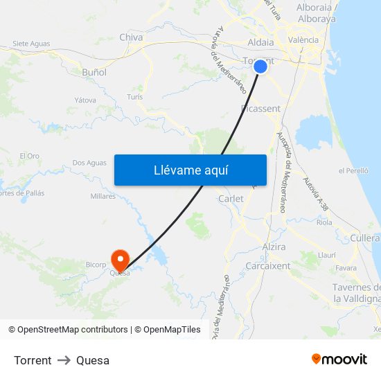 Torrent to Quesa map