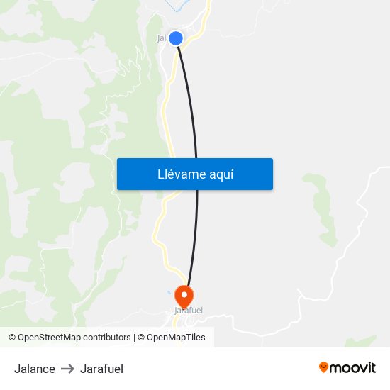 Jalance to Jarafuel map