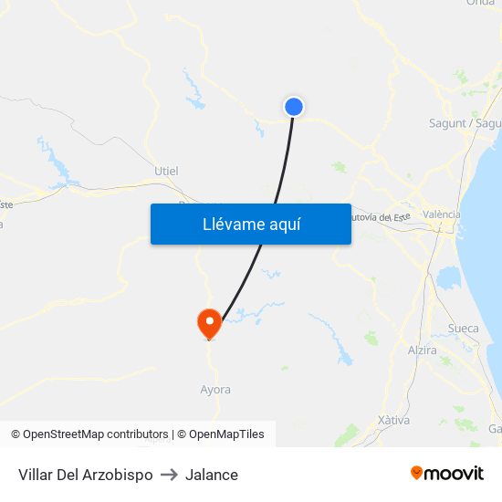 Villar Del Arzobispo to Jalance map