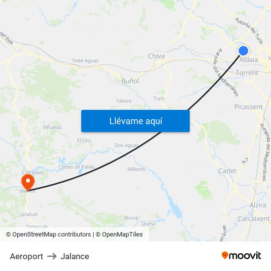 Aeroport to Jalance map