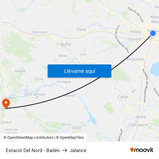 Estació Del Nord - Bailén to Jalance map