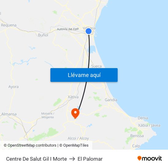 Centre De Salut Gil I Morte to El Palomar map