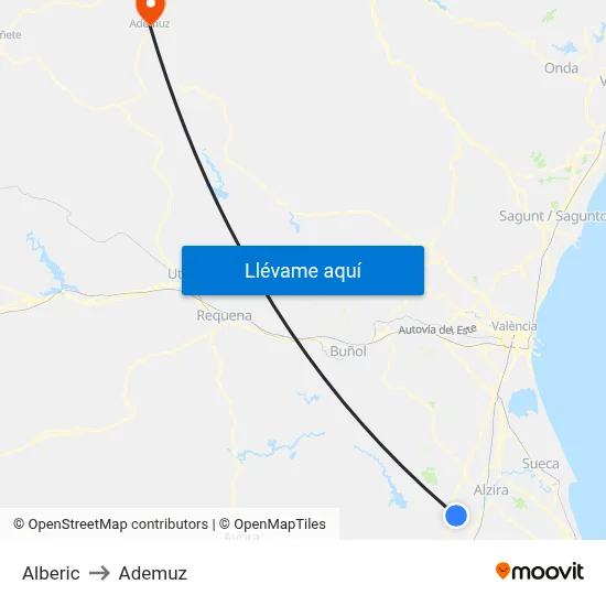 Alberic to Ademuz map