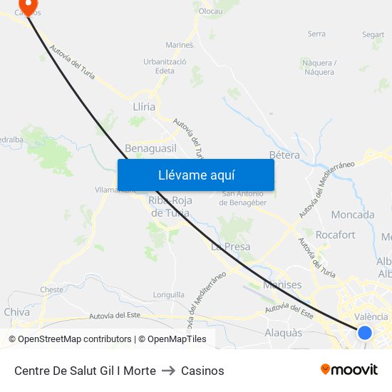 Centre De Salut Gil I Morte to Casinos map