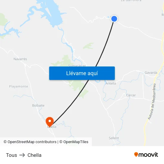 Tous to Chella map