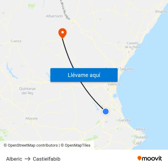 Alberic to Castielfabib map