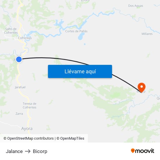 Jalance to Bicorp map