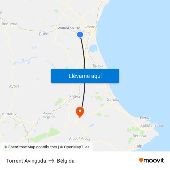 Torrent Avinguda to Bèlgida map
