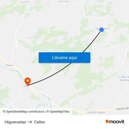 Higueruelas to Calles map