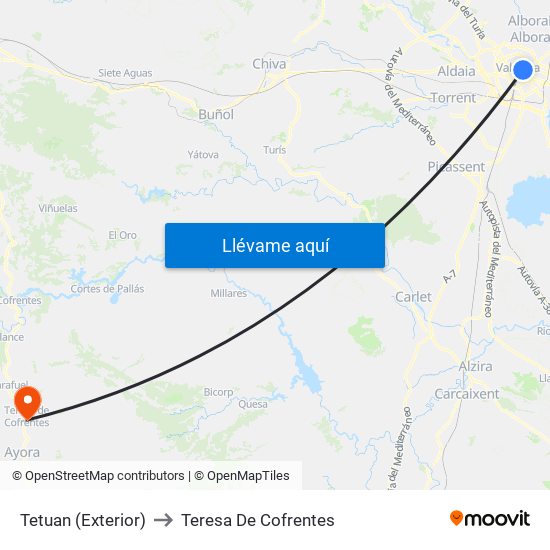 Tetuan - Exterior to Teresa De Cofrentes map