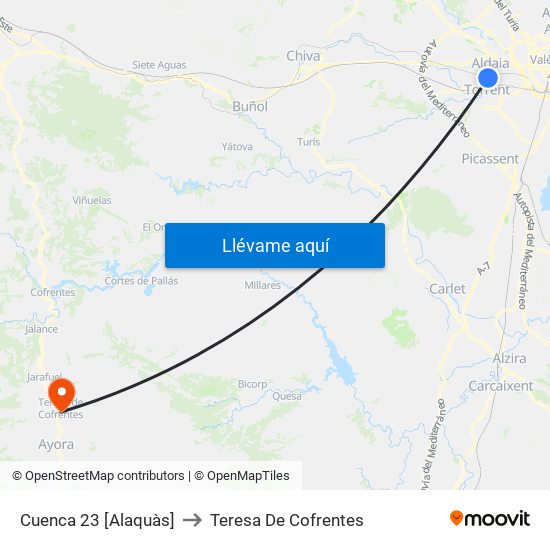 Cuenca 23 [Alaquàs] to Teresa De Cofrentes map