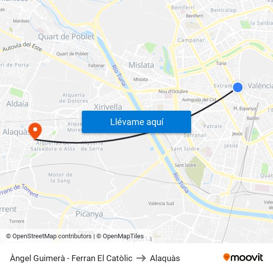 Àngel Guimerà - Ferran El Catòlic to Alaquàs map