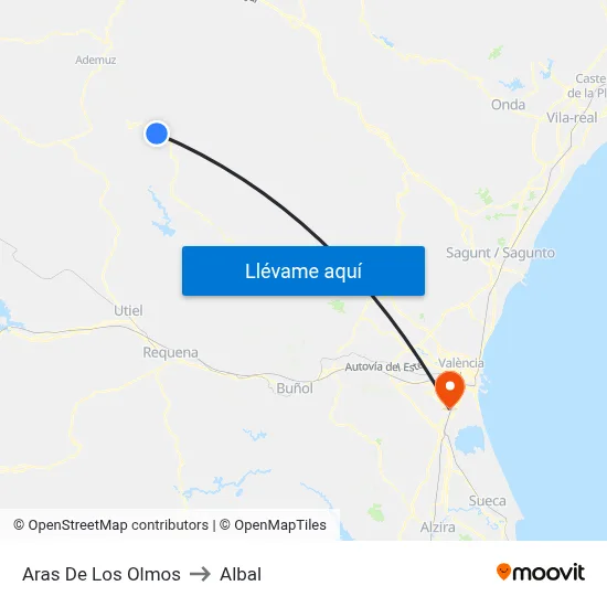 Aras De Los Olmos to Albal map