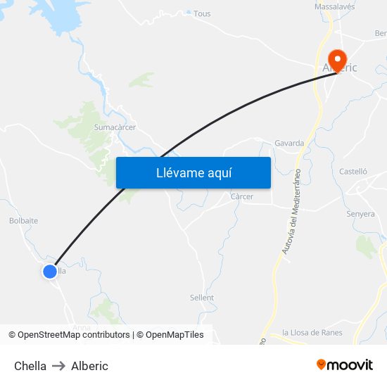 Chella to Alberic map
