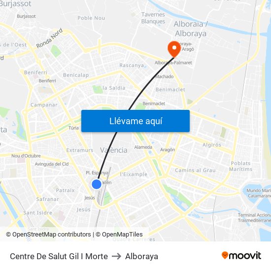 Centre De Salut Gil I Morte to Alboraya map