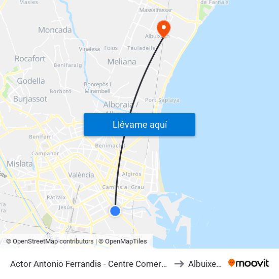Actor Antonio Ferrandis - Centre Comercial to Albuixech map