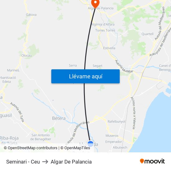 Seminari - Ceu to Algar De Palancia map