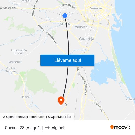 Cuenca 23 [Alaquàs] to Alginet map