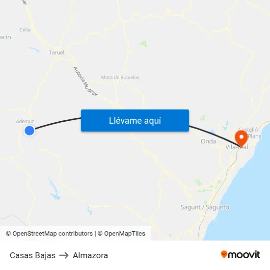 Casas Bajas to Almazora map