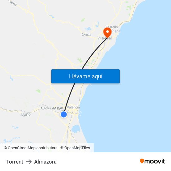 Torrent to Almazora map