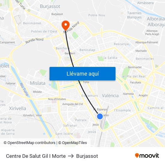 Centre De Salut Gil I Morte to Burjassot map