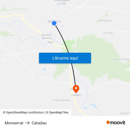 Monserrat to Catadau map