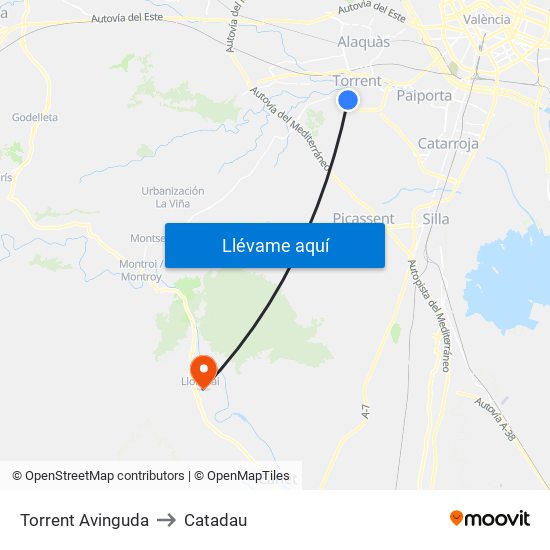 Torrent Avinguda to Catadau map