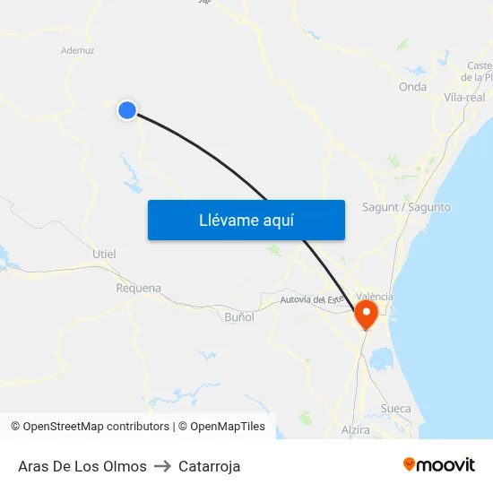 Aras De Los Olmos to Catarroja map