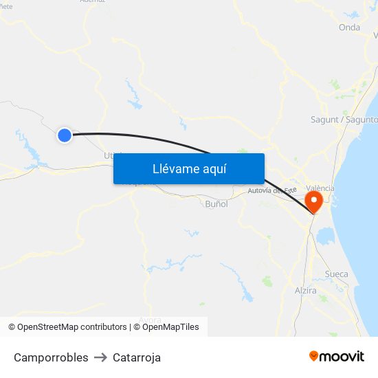 Camporrobles to Catarroja map