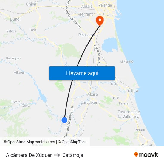 Alcàntera De Xúquer to Catarroja map