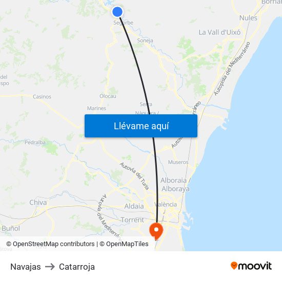 Navajas to Catarroja map
