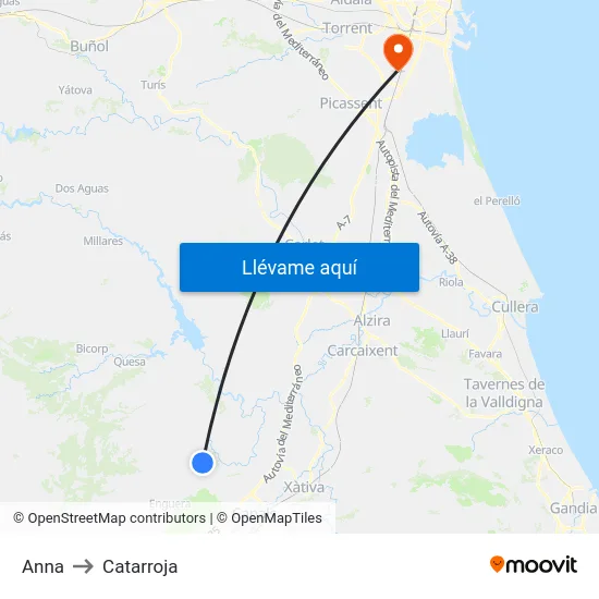 Anna to Catarroja map