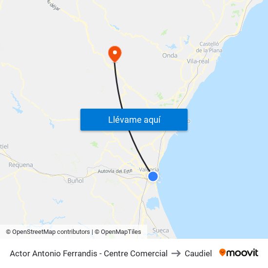 Actor Antonio Ferrandis - Centre Comercial to Caudiel map