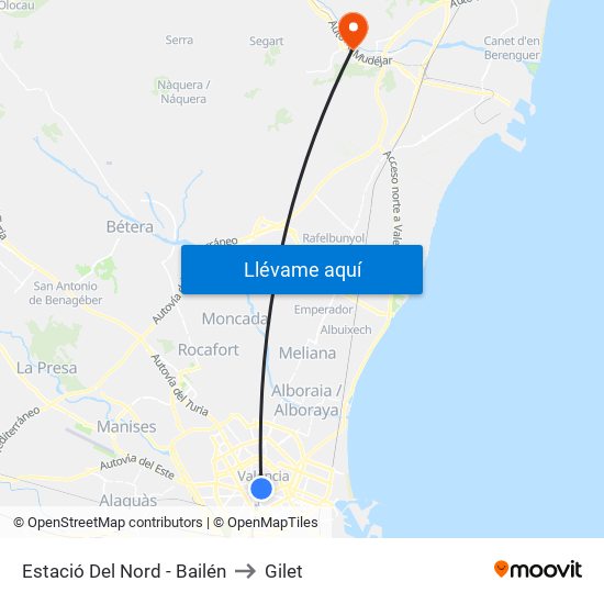 Estació Del Nord - Bailén to Gilet map