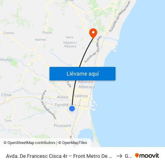 Avda. De Francesc Cisca 4r – Front Metro De Paiporta [Paiporta] to Gilet map