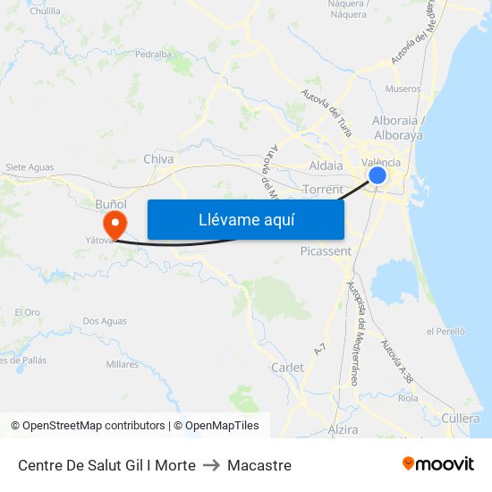 Centre De Salut Gil I Morte to Macastre map