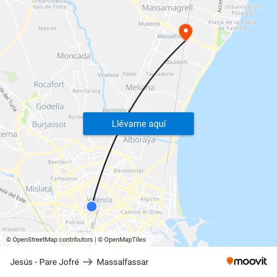 Jesús - Pare Jofré to Massalfassar map