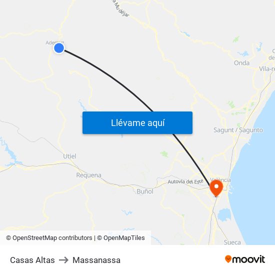 Casas Altas to Massanassa map