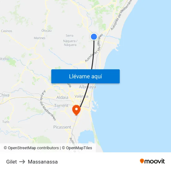 Gilet to Massanassa map