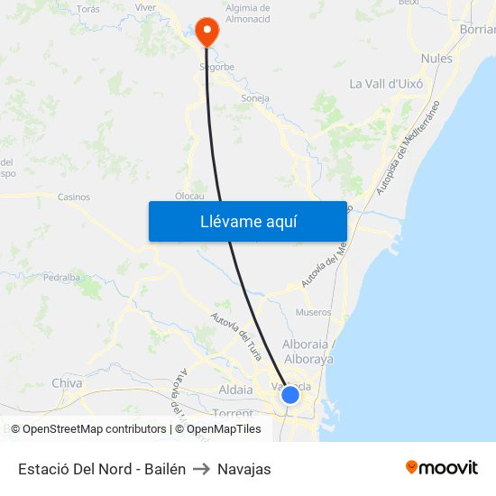 Estació Del Nord - Bailén to Navajas map