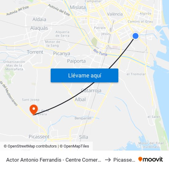 Actor Antonio Ferrandis - Centre Comercial to Picassent map