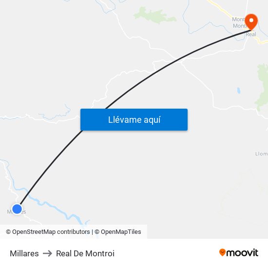 Millares to Real De Montroi map