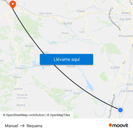 Manuel to Requena map