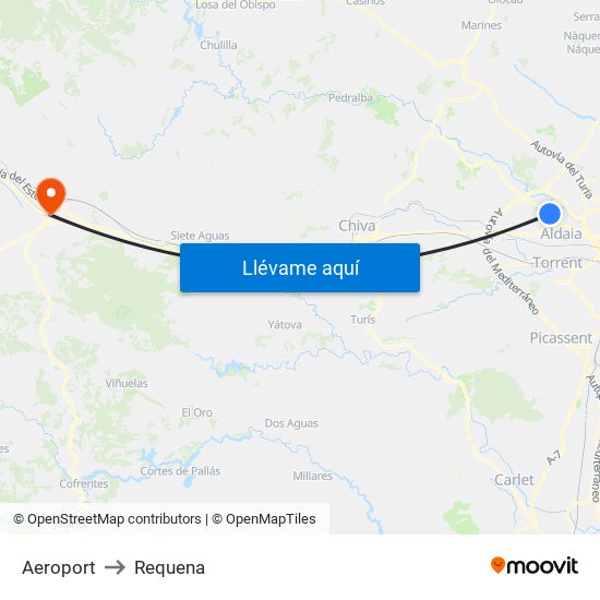 Aeroport to Requena map