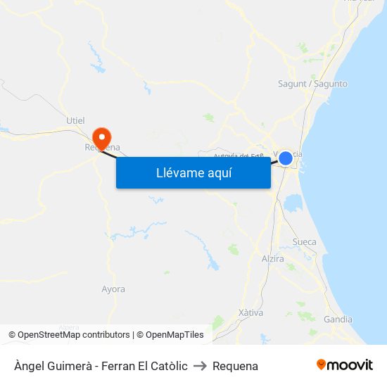 Àngel Guimerà - Ferran El Catòlic to Requena map