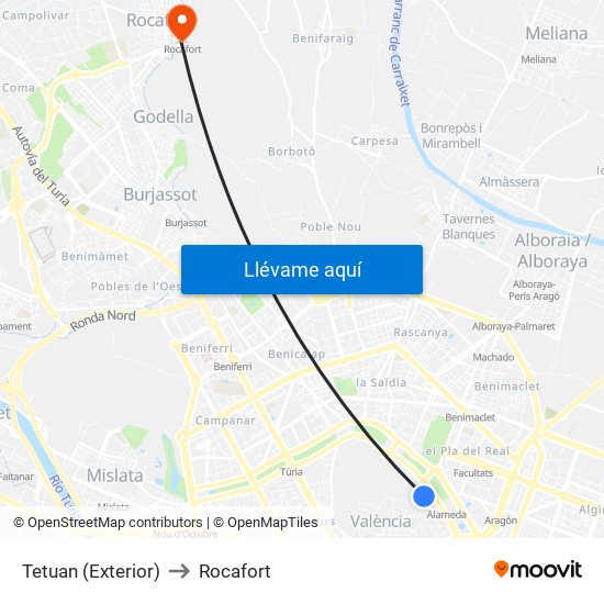 Tetuan - Exterior to Rocafort map