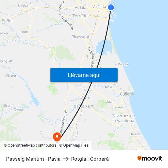 Passeig Marítim - Pavia to Rotglà I Corberà map