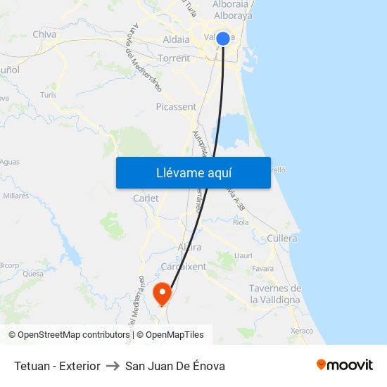 Tetuan - Exterior to San Juan De Énova map
